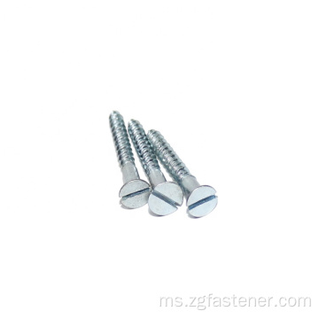 Blue White Zinc slotted countersunk kepala mengetuk skru